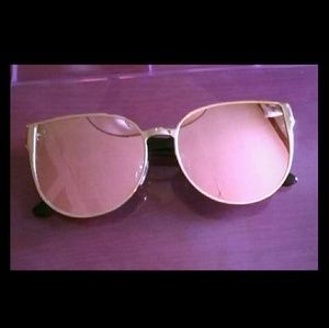 Cat Eye Pink Highly Reflective Lenses Sunglasses